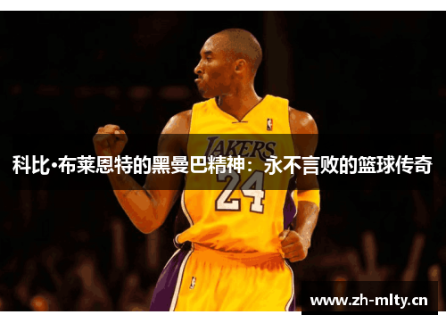 科比·布莱恩特的黑曼巴精神：永不言败的篮球传奇
